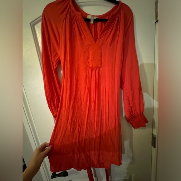 Banana Republic Red/Orange Tunic Shift Dress - Picture 5 of 7